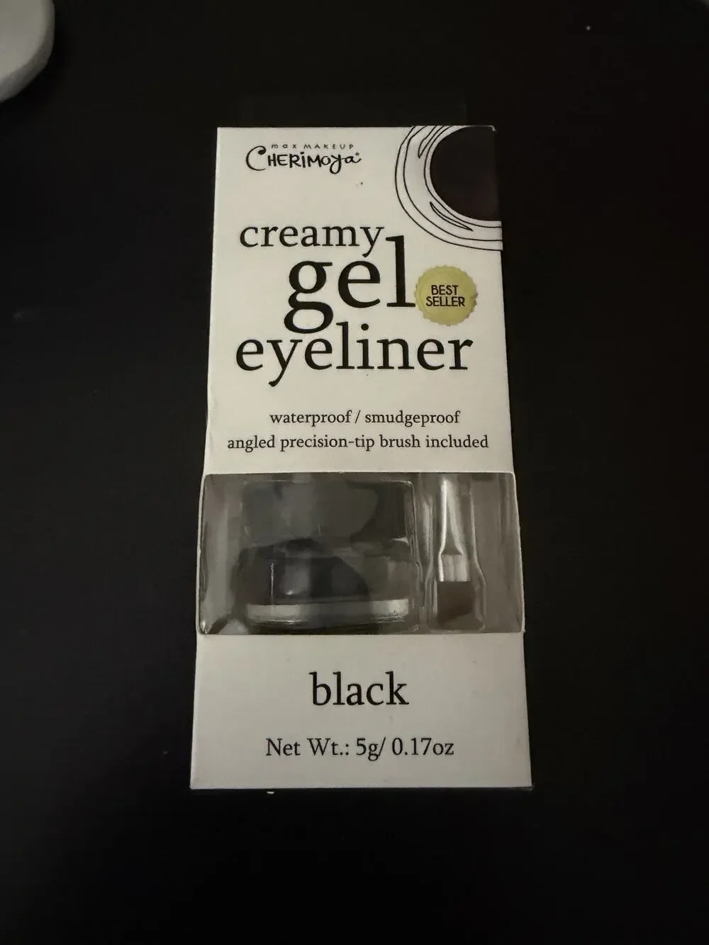 Cherimoya Creamy Gel Eyeliner Black Makeup 0.17oz